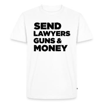 Send Lawyers Guns & Money - T-shirt Premium bio Homme - blanc - Devant - Nico (187cm)
