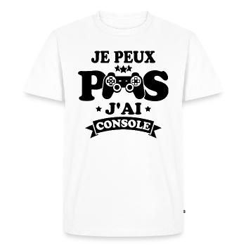Je Peux Pas J'ai Console Humour Cadeau - T-shirt Premium bio Homme - blanc - Devant - Nico (187cm)