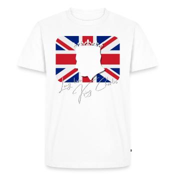 Couronnement du roi britannique Charles Angleterre Drapeau - T-shirt Premium bio Homme - blanc - Devant - Nico (187cm)