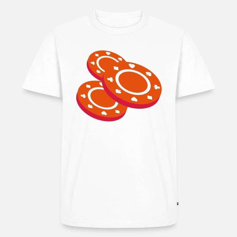 Poker-Chips 3 3 coul - Männer Premium Bio T-Shirt - Weiß