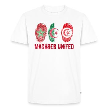 MAGHREB UNITED المغرب - Men's Premium Organic T-Shirt - white - Front - Nico (187cm)