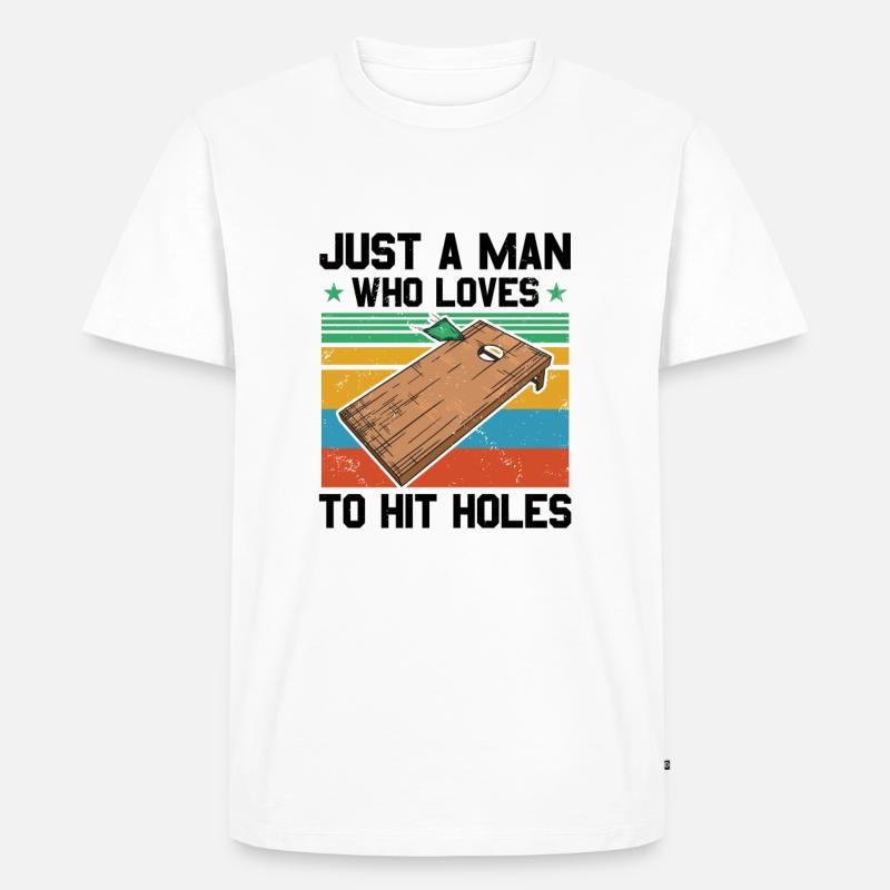 Cornhole - Männer Premium Bio T-Shirt - Weiß