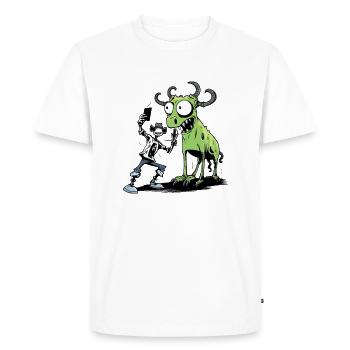 Selfie Alien - T-shirt Premium bio Homme - blanc - Devant - Nico (187cm)