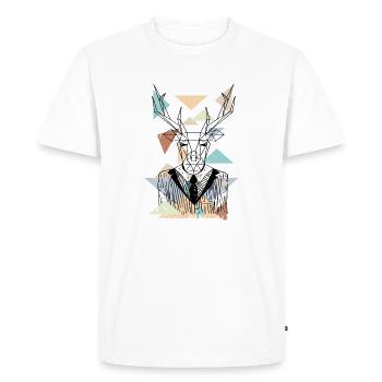 Deer animals polygon geometry geometric - Men's Premium Organic T-Shirt - white - Front - Nico (187cm)