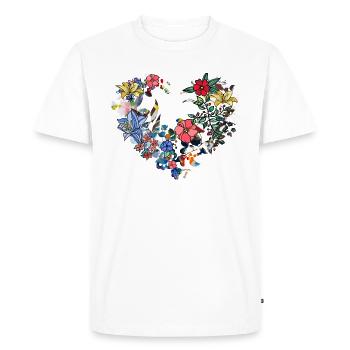 Coeur de fleur, Fleurs,Floral, Fleur - T-shirt Premium bio Homme - blanc - Devant - Nico (187cm)