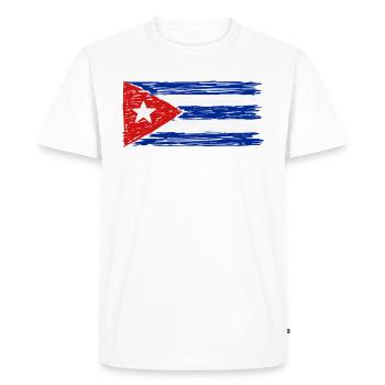 Drapeau de Cuba - T-shirt Premium bio Homme - blanc - Devant - Nico (187cm)