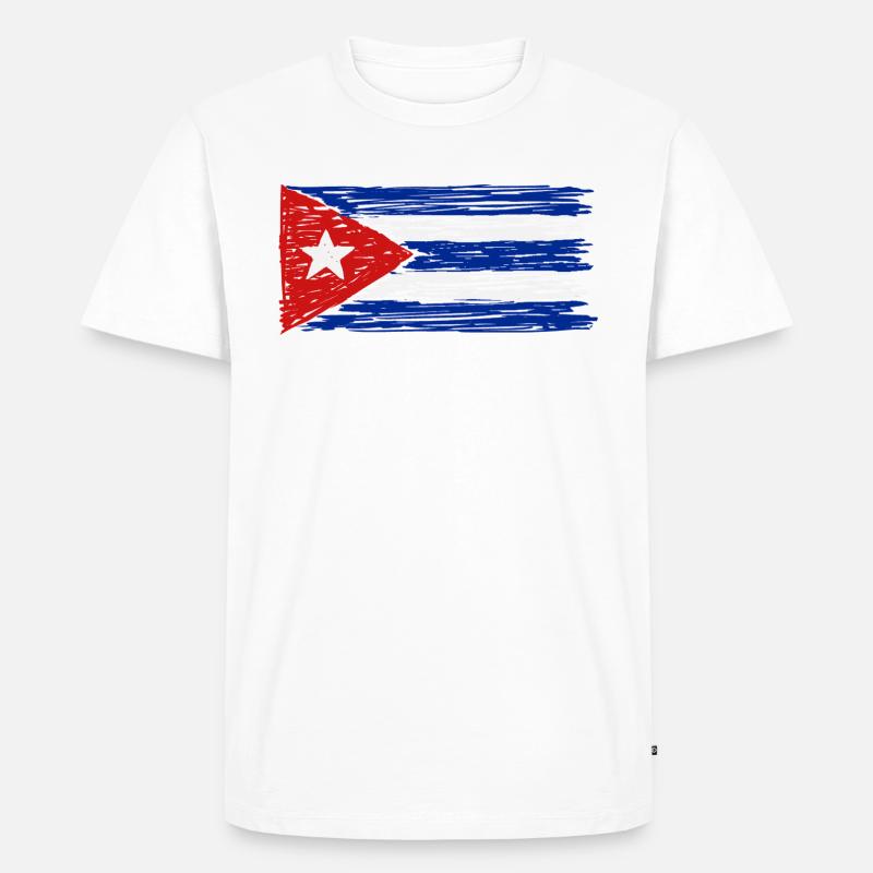 Drapeau de Cuba - T-shirt Premium bio Homme - blanc