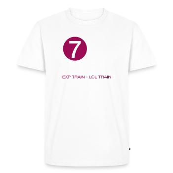 new york city metro train 7 times flushing queens - Men's Premium Organic T-Shirt - white - Front - Nico (187cm)