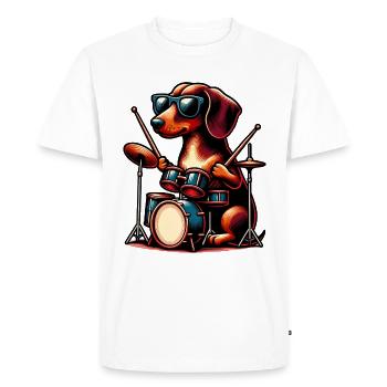 Teckel tambour viennois propriétaire de chien - T-shirt Premium bio Homme - blanc - Devant - Nico (187cm)