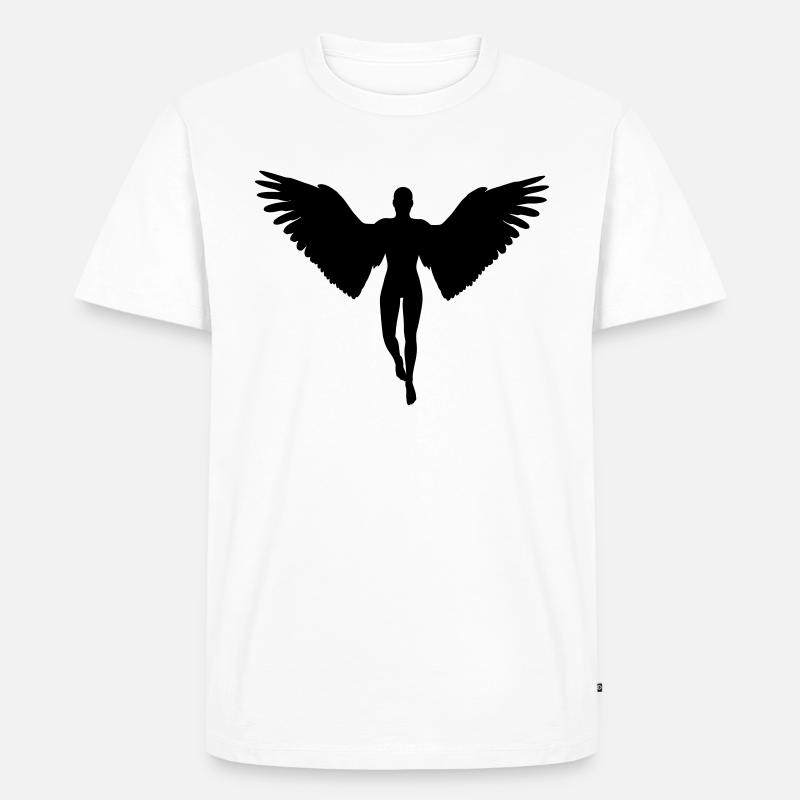 Engel schwarz - Männer Premium Bio T-Shirt - Weiß