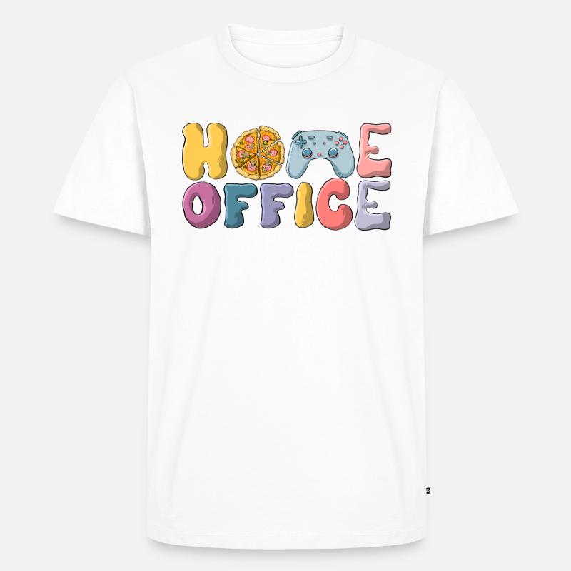 Home Office - Männer Premium Bio T-Shirt - Weiß