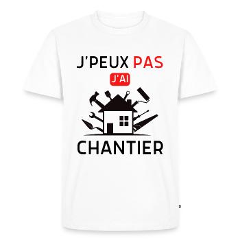 J'ai chantier 1 - T-shirt Premium bio Homme - blanc - Devant - Nico (187cm)