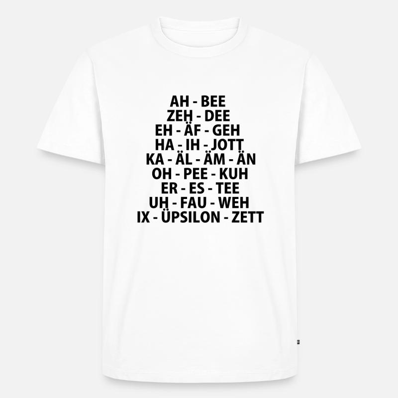 ABC Alphabet - Männer Premium Bio T-Shirt - Weiß