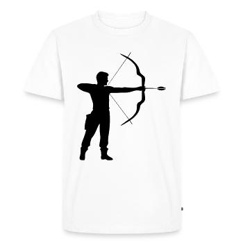 Archery Man Icon - Men's Premium Organic T-Shirt - white - Front - Nico (187cm)