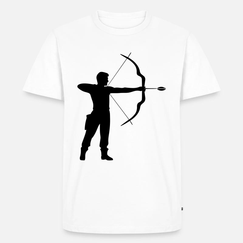 Bogenschießen Mann Symbol - Männer Premium Bio T-Shirt - Weiß