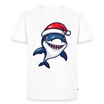 Shark Christmas Christmas - Men's Premium Organic T-Shirt - white - Front - Nico (187cm)