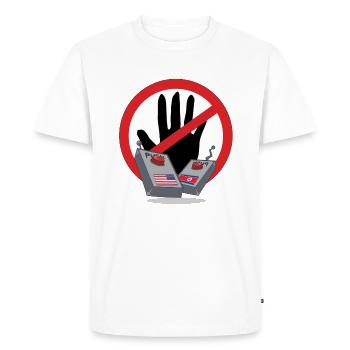 Peace USA North Korea - Men's Premium Organic T-Shirt - white - Front - Nico (187cm)