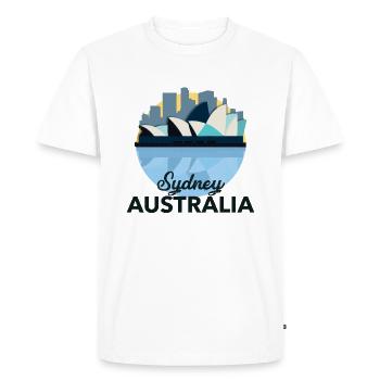 Sydney Australie - T-shirt Premium bio Homme - blanc - Devant - Nico (187cm)