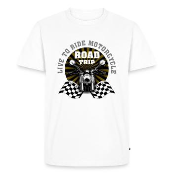 Voyage de moto - T-shirt Premium bio Homme - blanc - Devant - Nico (187cm)