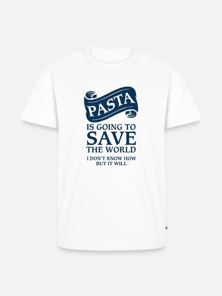 Pasta Nudeln - Männer Premium Bio T-Shirt - Weiß