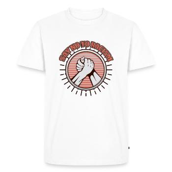 Contre le racisme - T-shirt Premium bio Homme - blanc - Devant - Nico (187cm)