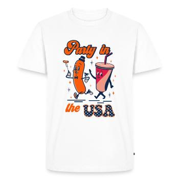 Fête aux USA Retro le 4 juillet - T-shirt Premium bio Homme - blanc - Devant - Nico (187cm)