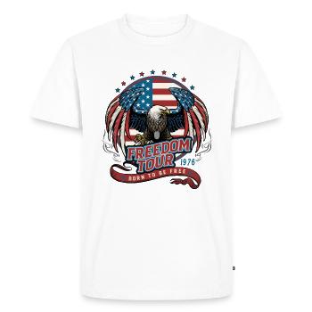 Freedom Tour 1776 Vintage Style Fourth Of July - Men's Premium Organic T-Shirt - white - Front - Nico (187cm)
