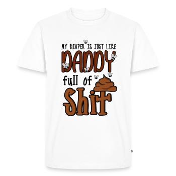 Ma couche est comme papa plein de merde drôle - T-shirt Premium bio Homme - blanc - Devant - Nico (187cm)