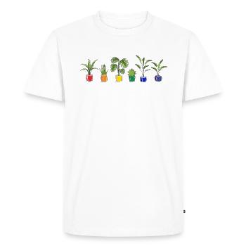 LGBTQ Plant Pride Month - Men's Premium Organic T-Shirt - white - Front - Nico (187cm)
