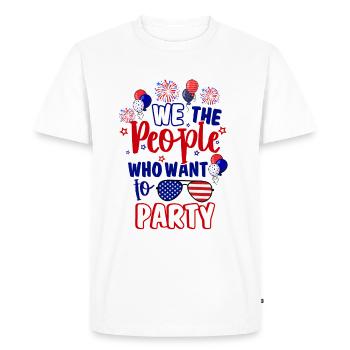 Nous, les gens qui veulent faire la fête le jour de l’indépendance - T-shirt Premium bio Homme - blanc - Devant - Nico (187cm)