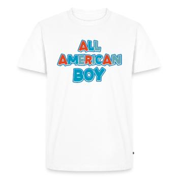 Toute la famille American Boy - T-shirt Premium bio Homme - blanc - Devant - Nico (187cm)