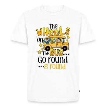 The Wheels On The Bus Go Round and Round - Men's Premium Organic T-Shirt - white - Front - Nico (187cm)