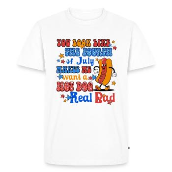 Vous ressemblez au quatrième juillet - T-shirt Premium bio Homme - blanc - Devant - Nico (187cm)