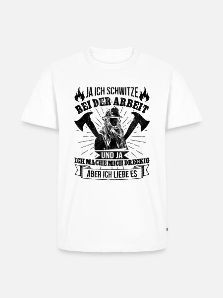 Feuerwehrfrau - Männer Premium Bio T-Shirt - Weiß