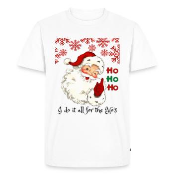 Santa Funny Christmas I Do It All For The Ho's - Men's Premium Organic T-Shirt - white - Front - Nico (187cm)