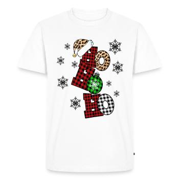 Noël Ho ho ho Vacances - T-shirt Premium bio Homme - blanc - Devant - Nico (187cm)