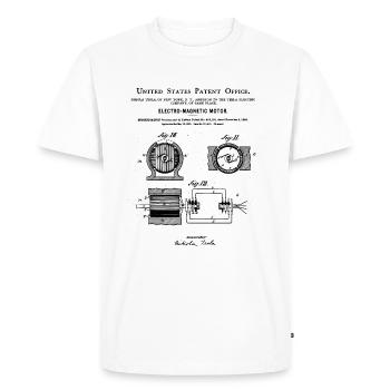 Nikola Tesla Electro Magnetic Motor T Shirt_2 - Men's Premium Organic T-Shirt - white - Front - Nico (187cm)