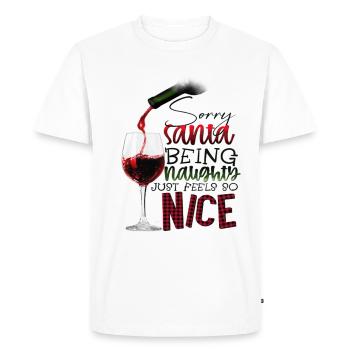 Vilain Buveur de vin - T-shirt Premium bio Homme - blanc - Devant - Nico (187cm)