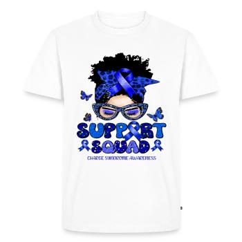 Groupe de soutien à la sensibilisation au syndrome de charge Messy Bun - T-shirt Premium bio Homme - blanc - Devant - Nico (187cm)