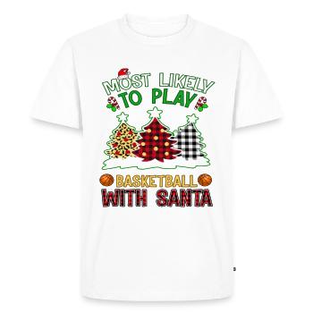 Les plus susceptibles de jouer au basketball avec Santa Buffalo - T-shirt Premium bio Homme - blanc - Devant - Nico (187cm)