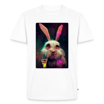 Lapin de fête ivre - T-shirt Premium bio Homme - blanc - Devant - Nico (187cm)
