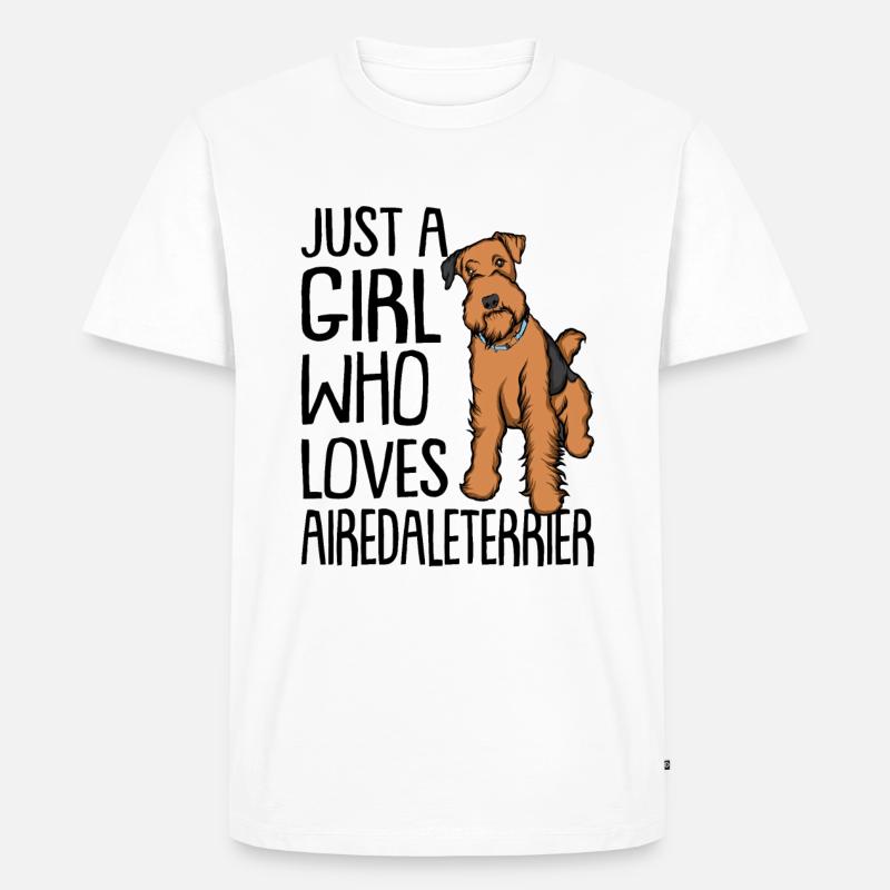 Airedaleterrier - Männer Premium Bio T-Shirt - Weiß