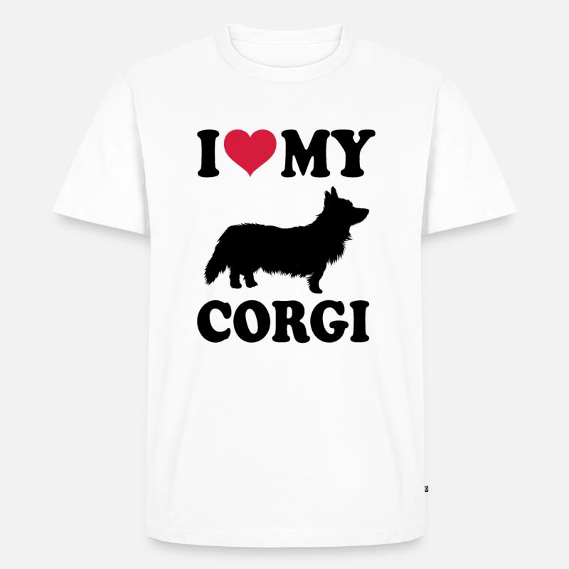 Corgi - Männer Premium Bio T-Shirt - Weiß
