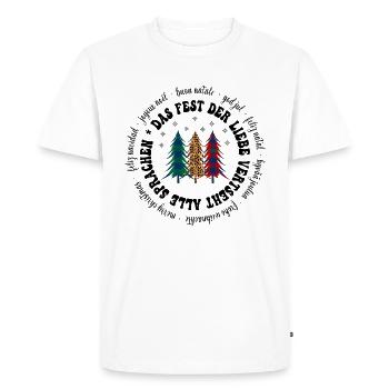 Joyeux Noël Langues - T-shirt Premium bio Homme - blanc - Devant - Nico (187cm)