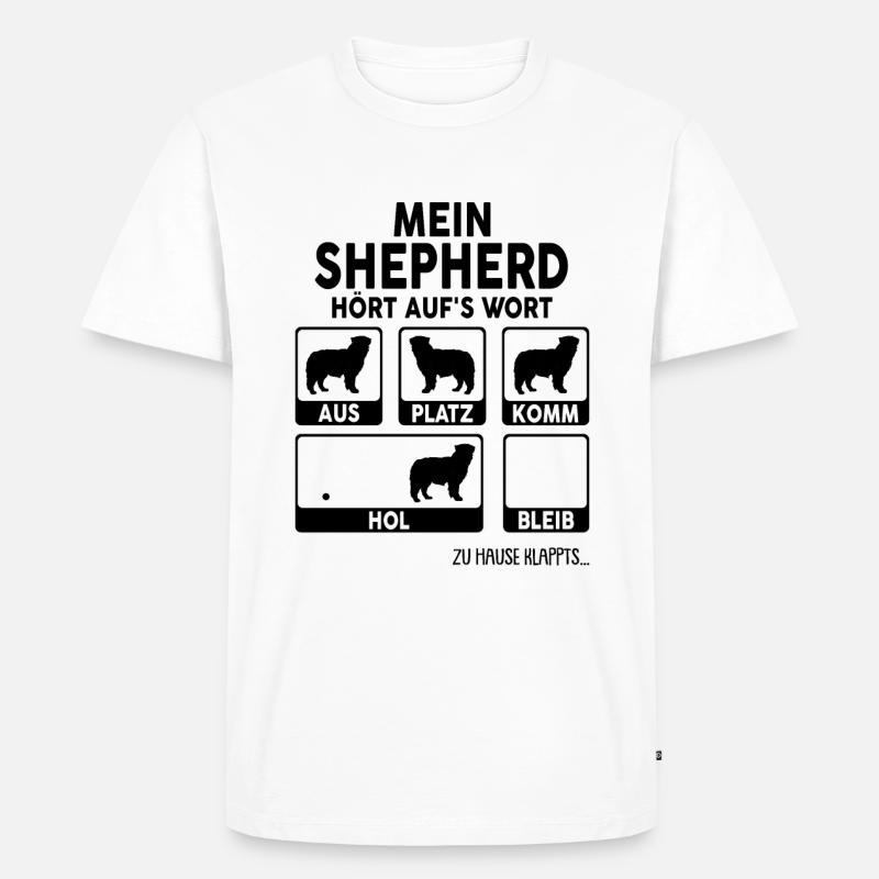 Australian Shepherd - Männer Premium Bio T-Shirt - Weiß