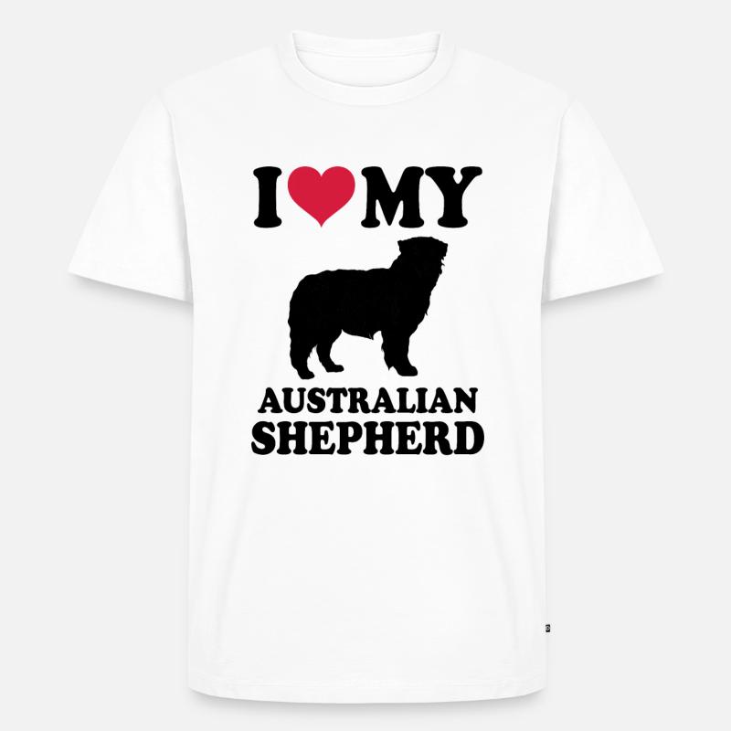 Australian Shepherd - Männer Premium Bio T-Shirt - Weiß