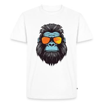 Gorilla Head Cool - Men's Premium Organic T-Shirt - white - Front - Nico (187cm)