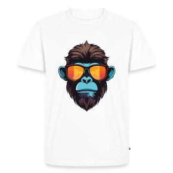 Tête de singe Cool - T-shirt Premium bio Homme - blanc - Devant - Nico (187cm)