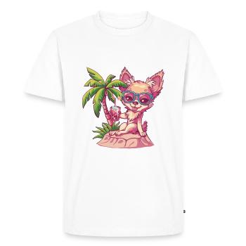 Chihuahua chiens d’été plage bande dessinée - T-shirt Premium bio Homme - blanc - Devant - Nico (187cm)