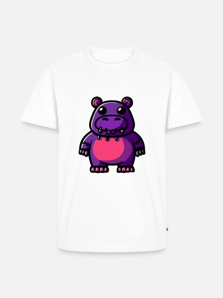 Hippopotamus Halloween Animal - Men's Premium Organic T-Shirt - white